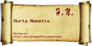 Hurta Nanetta névjegykártya